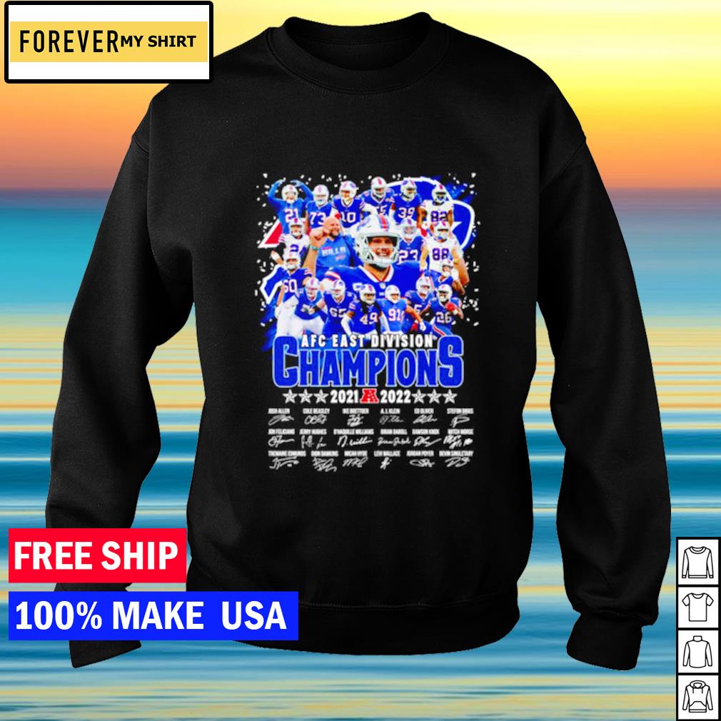 Buffalo Bills AFC East Division Champions 2021 signatures shirt