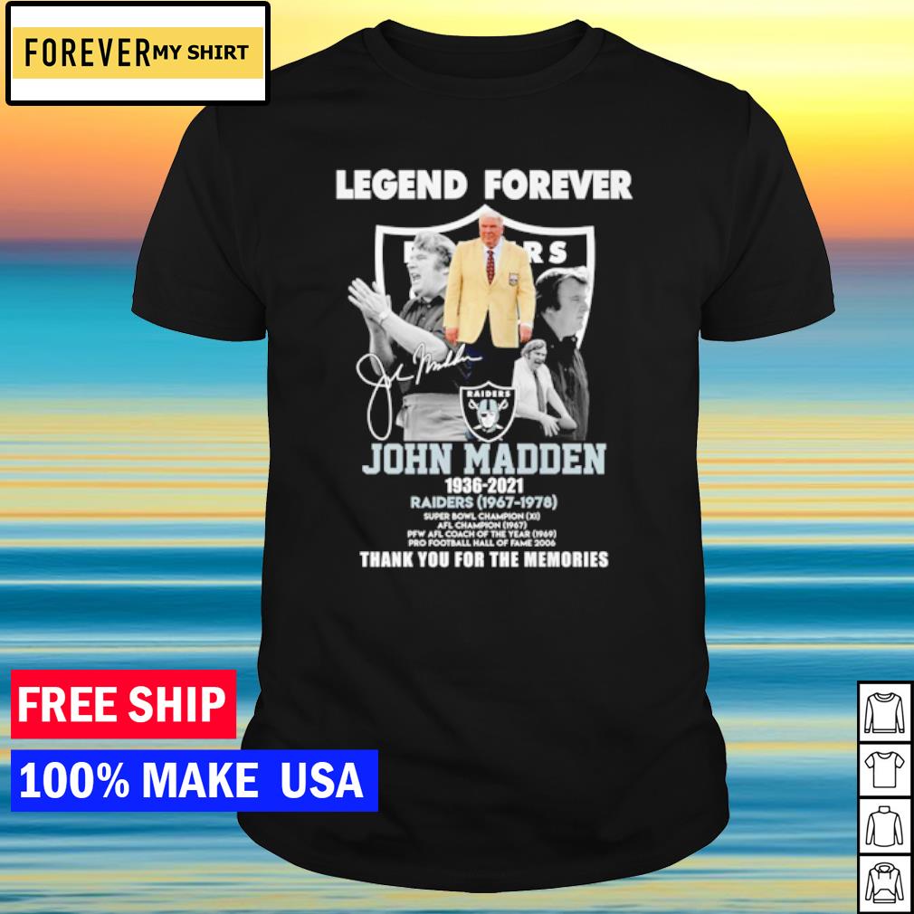 Official John Madden 1936-2021 Raiders 1967-1978 Super Bowl