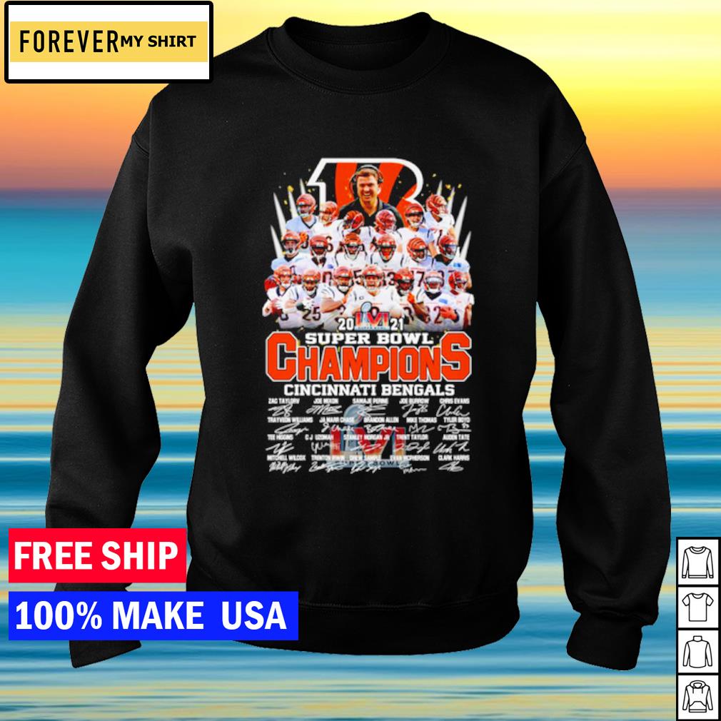 Awesome super Bowl LVI 2022 Champions Cincinnati Bengals Signatures Shirt,  hoodie, sweater, long sleeve and tank top