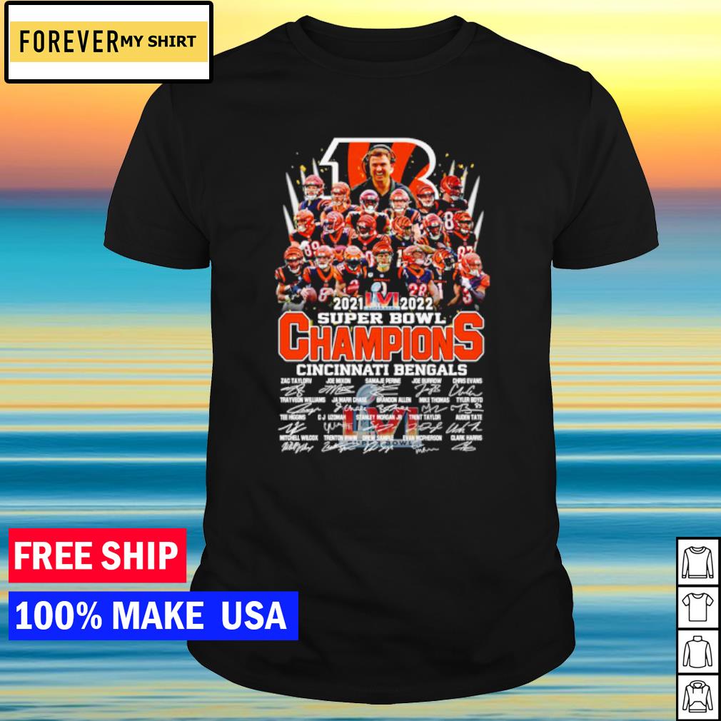 Cincinnati Bengals Team AFC North Division Champions 2021 2022 Signatures  Shirt, hoodie, sweater, long sleeve and tank top