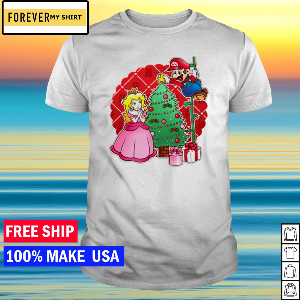 Top mario And The Princess In Mario Video Game Christmas shirt