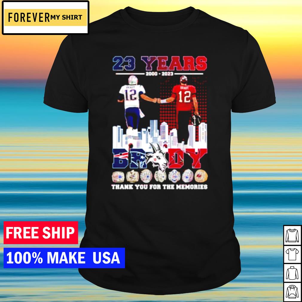 23 Years 2000 2023 Tom Brady Thank You For The Memories Shirt