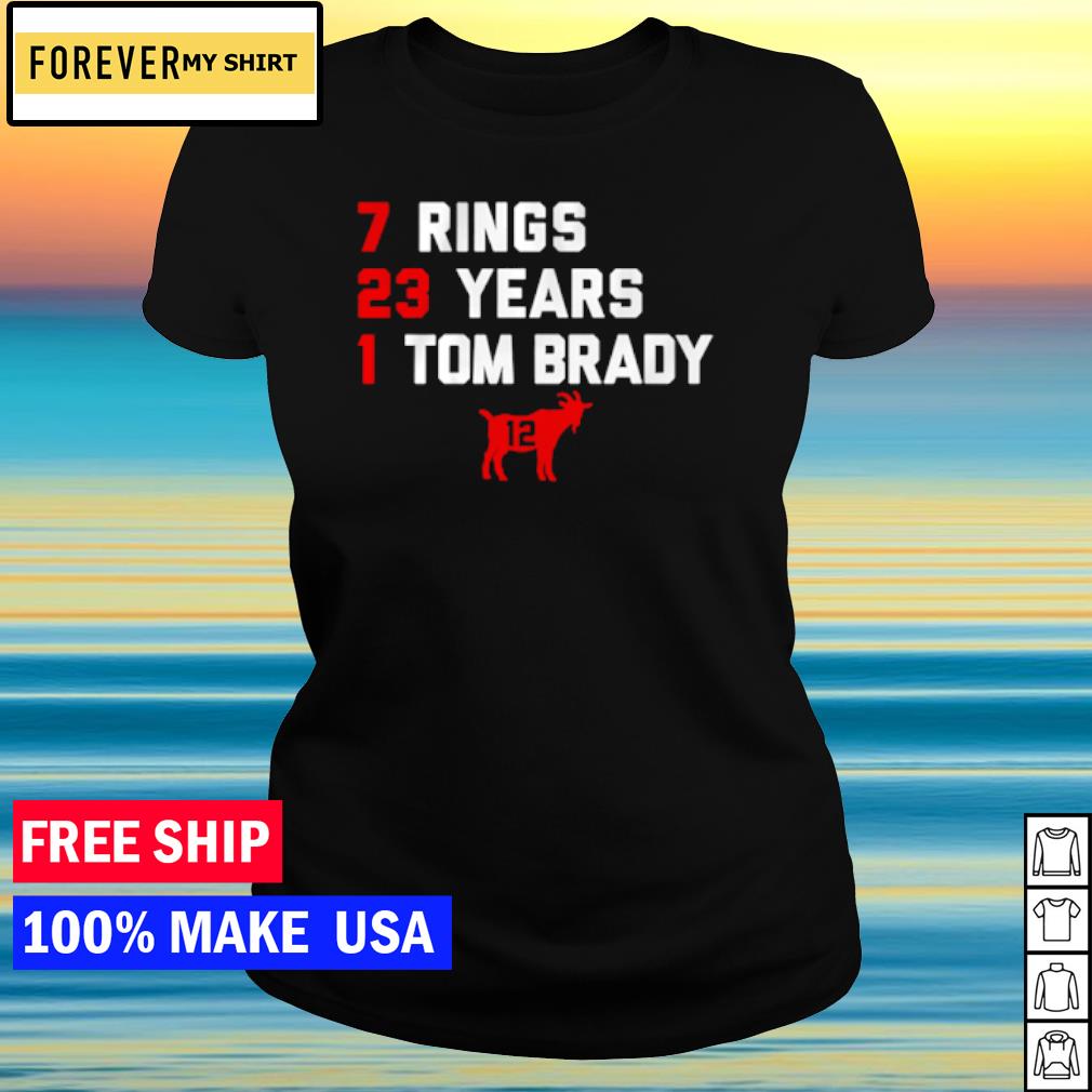 No 1 Tom Brady 7 Rings, 23 Years Shirt, hoodie, sweater, long sleeve and  tank top