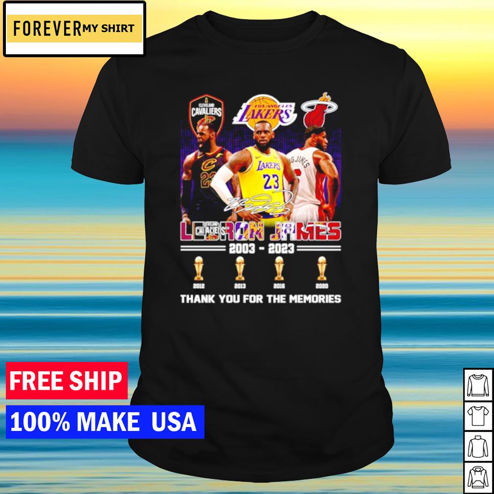 Awesome lebron James 2003 – 2023 thank you for the memories shirt