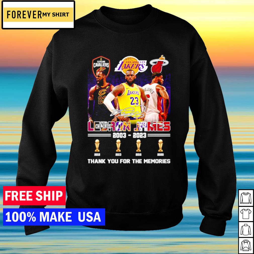 Lebron James 2003 – 2023 Thank You For The Memories T-Shirt, hoodie,  sweater, long sleeve and tank top