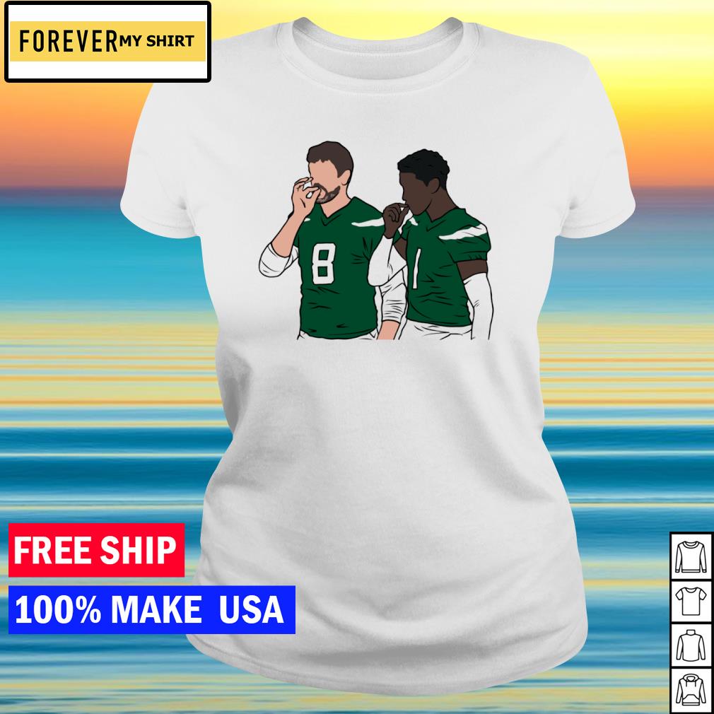 Aaron Rodgers and Sauce Gardner Handshake New York T-Shirt (Small, Black)