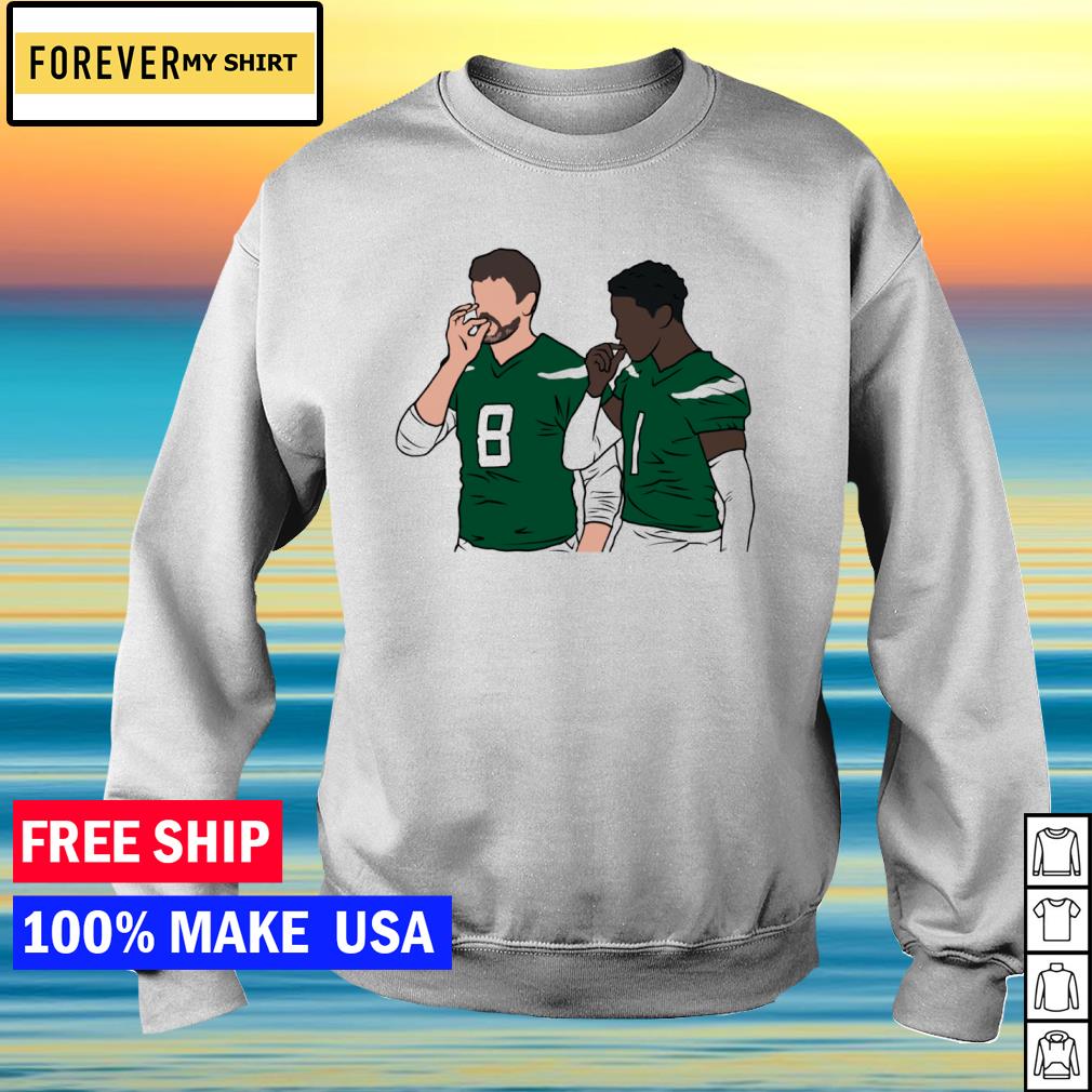 Aaron Rodgers and Sauce Gardner Handshake New York T-Shirt (Small