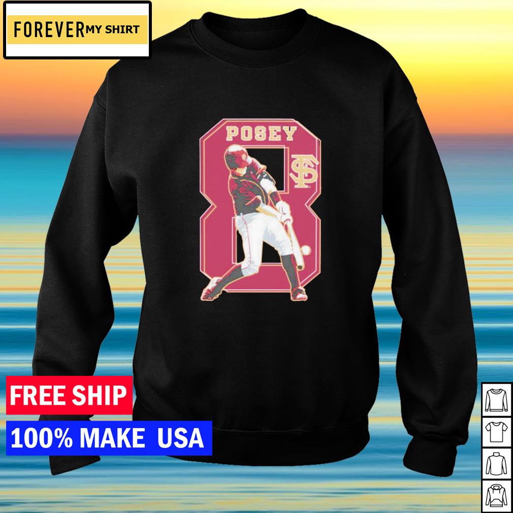 Youth Champion Buster Posey Garnet Florida State Seminoles Name & Number  T-Shirt