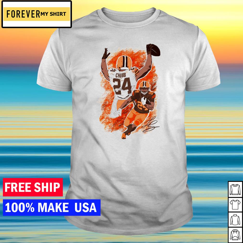 Original nick Chubb 24 Cleveland Browns football retro poster shirt,  hoodie, sweater, long sleeve and tank top