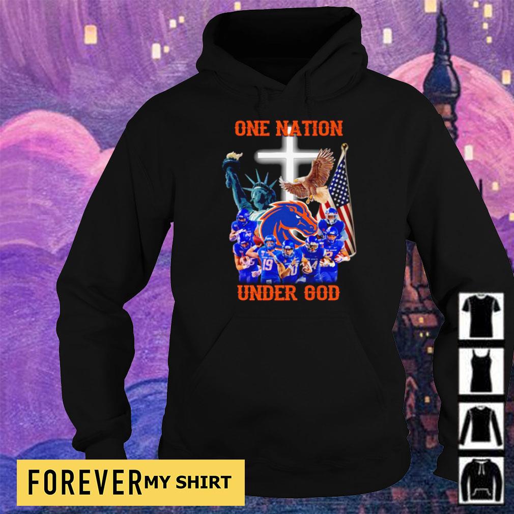 Boise State Broncos One Nation Under God American Flag Shirt Sweater Hoodie And Tank Top