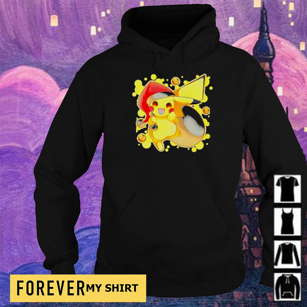 Cute Pikachu wearing  Santa hat  merry Christmas sweater 