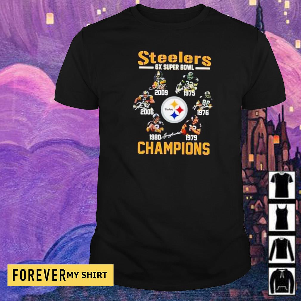 Steelers 6X Super Bowl Champions Signature Logo shirt, tank top, v